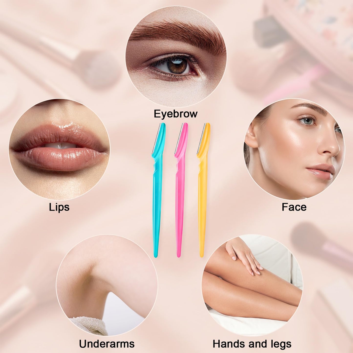 HFATMOS Eyebrow Razor, Face Razors for Women Men Multipurpose Exfoliating Face Shaver Facial Hair Removal Tools Eyebrow Trimmer with Protective Cover Beauty and Personal Care HFATMOS