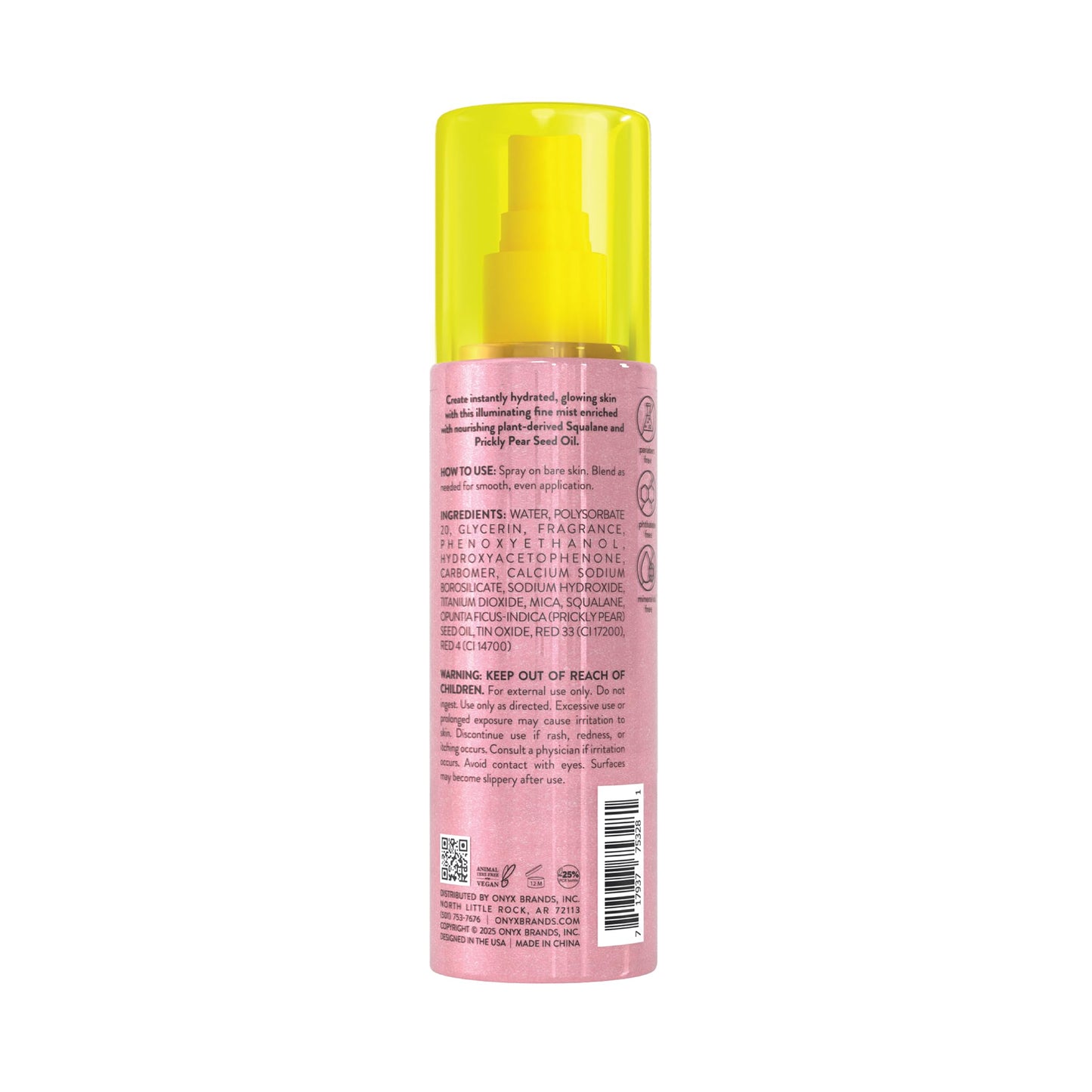 Onyx Professional Hydrating Shimmer Mist with Squalane & Prickly Pear Seed Oil, Watermelon Spice, 6.5 fl oz, 2pk - Shimmer Hair and Body Mist Creates Beauty & Personal Care Onyx Professional