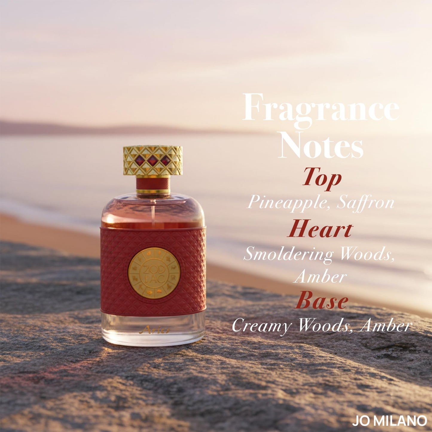 Jo Milano Zodiac Aries Eau De Parfum Spray | 3.4 oz (100ml) | Sweet, Oud, Amber, Saffron, Smoky Scent | Long Lasting Fragrance for Women Beauty & Personal Care Jo Milano