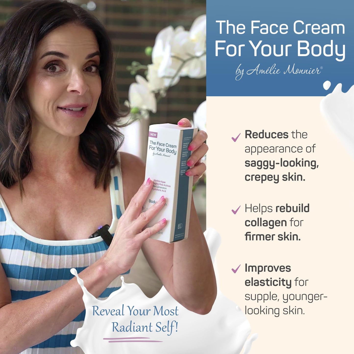 Crepe Firming Advanced Cream - European Hi-tech Skin care - Hyaluronic Acid in the 50-3000 kDa Molecular Spectrum - Tightening & Lifting Collagen Beauty & Personal Care Amélie Monnier