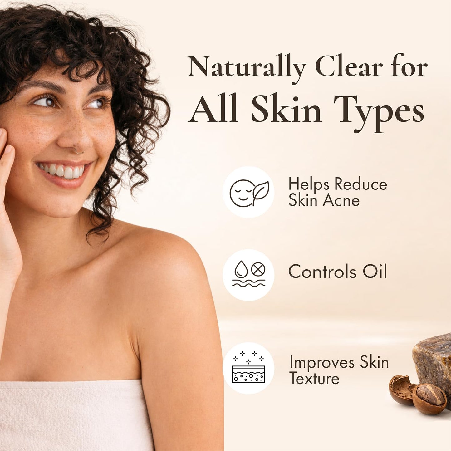 SAAQIN - Raw African Black Soap for All Skin Types, Black Soap Ideal for Acne, Wrinkles, Make-Up Removal, Hair & Body, Natural Glycerin Black African Beauty & Personal Care SAAQIN