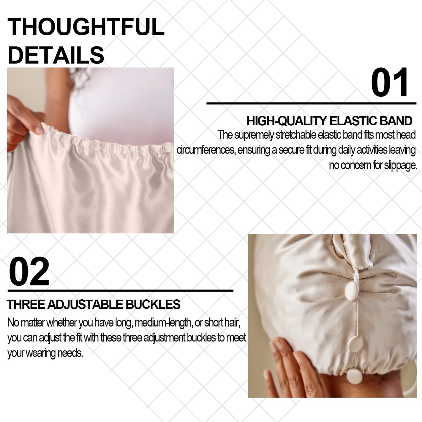 PROMEED 100% Silk Bonnets with Hyaluronic Acid, 23 Momme Mulberry Silk Turban Head Wraps for Hair Hydration, Moisture-Locking Silk Cap for Hair Care Beauty and Personal Care PROMEED