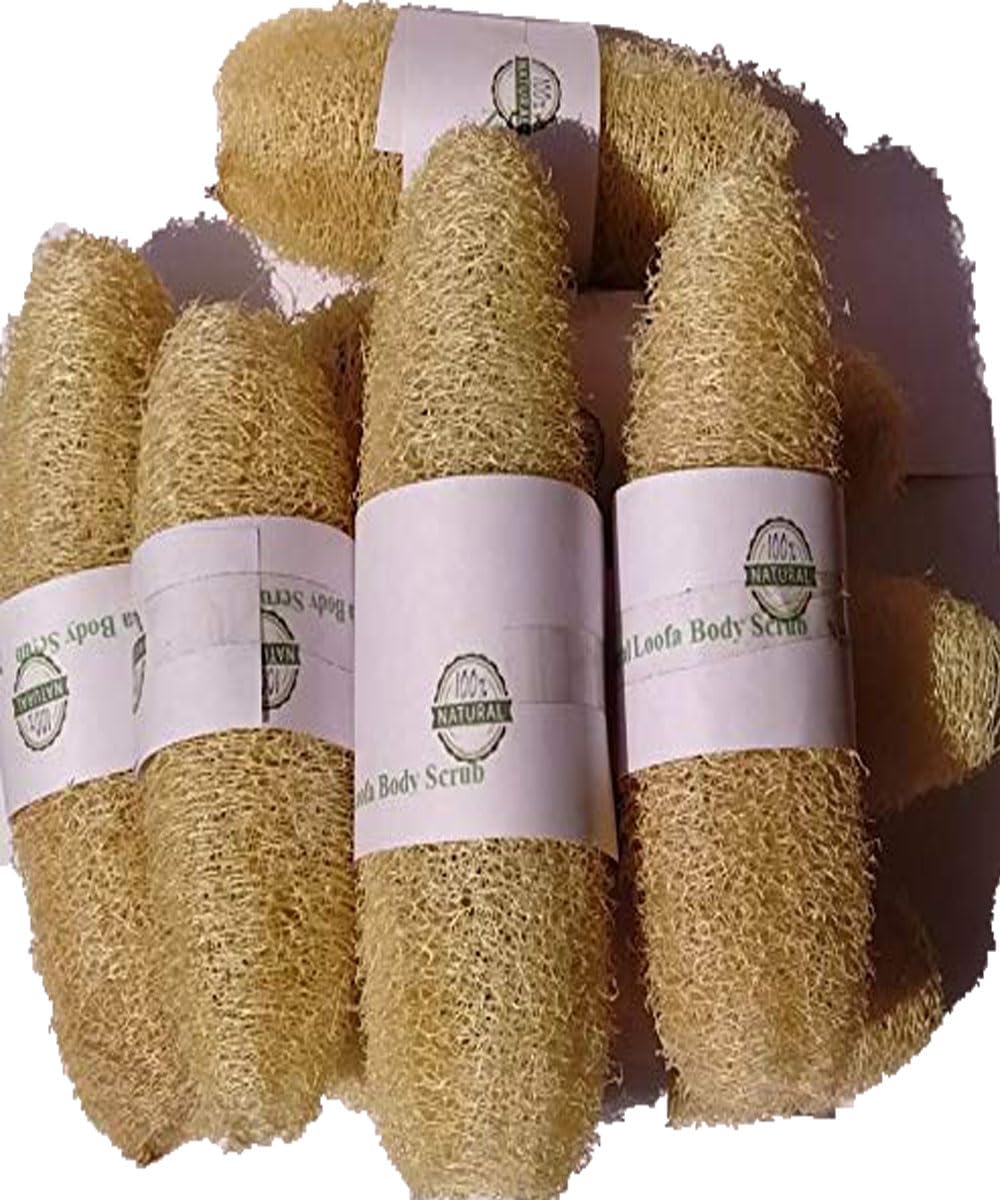 Vaibhav VVOS® 8 Pieces 100% Natural Organic Body Scrubber Loufah Sponges for Bathing -Natural loofah- 12 cm to 18cm Beauty and Personal Care Vaibhav