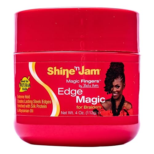 AmPro Shine-n-Jam Magic Fingers Edge Control - Provides Firm Hold with Non-Greasy Shine - Strengthens Hair with Silk Proteins and Softens Beauty & Personal Care AmPro
