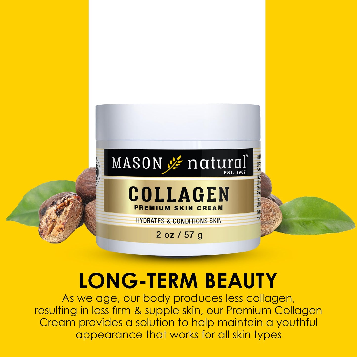 MASON NATURAL Collagen Premium Skin Cream, Women’s Anti,Aging Face & Body Daily Moisturizer for Hydration & Firmness, Pear Scent, 2 oz Beauty & Personal Care MASON NATURAL