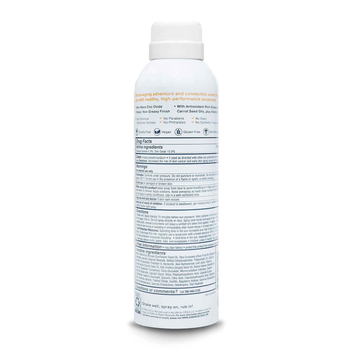 Bare Republic Mineral Sunscreen SPF 50 Sunblock Spray, Sheer and Non-Greasy Finish, Vanilla Coco Scent, 6 Fl Oz Beauty & Personal Care Bare Republic