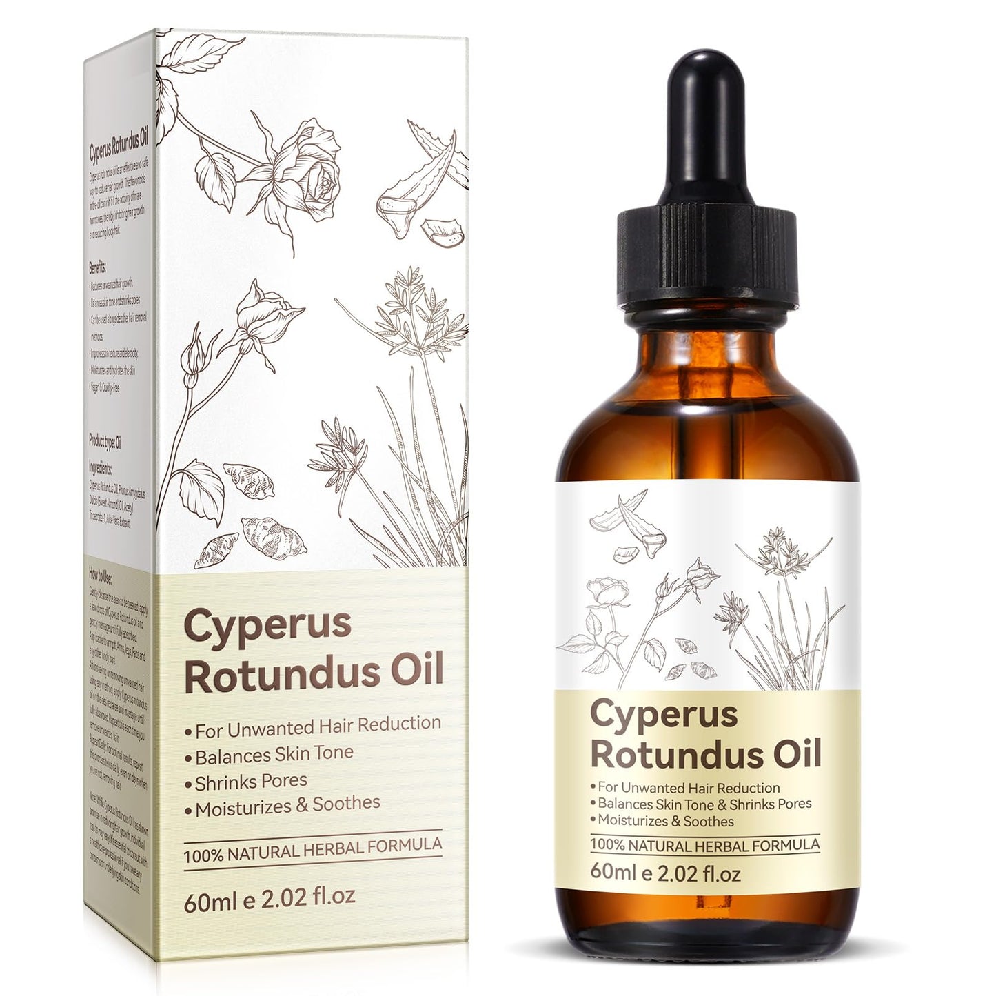 Cyperus Rotundus Oil for Hair Removal, Natural for Reducing Body Hair Growth, Reducing Body Hair Growth, Shrink Pores, Reduces Unwanted Hair Growth Beauty and Personal Care DLOMFVFQ Default Title