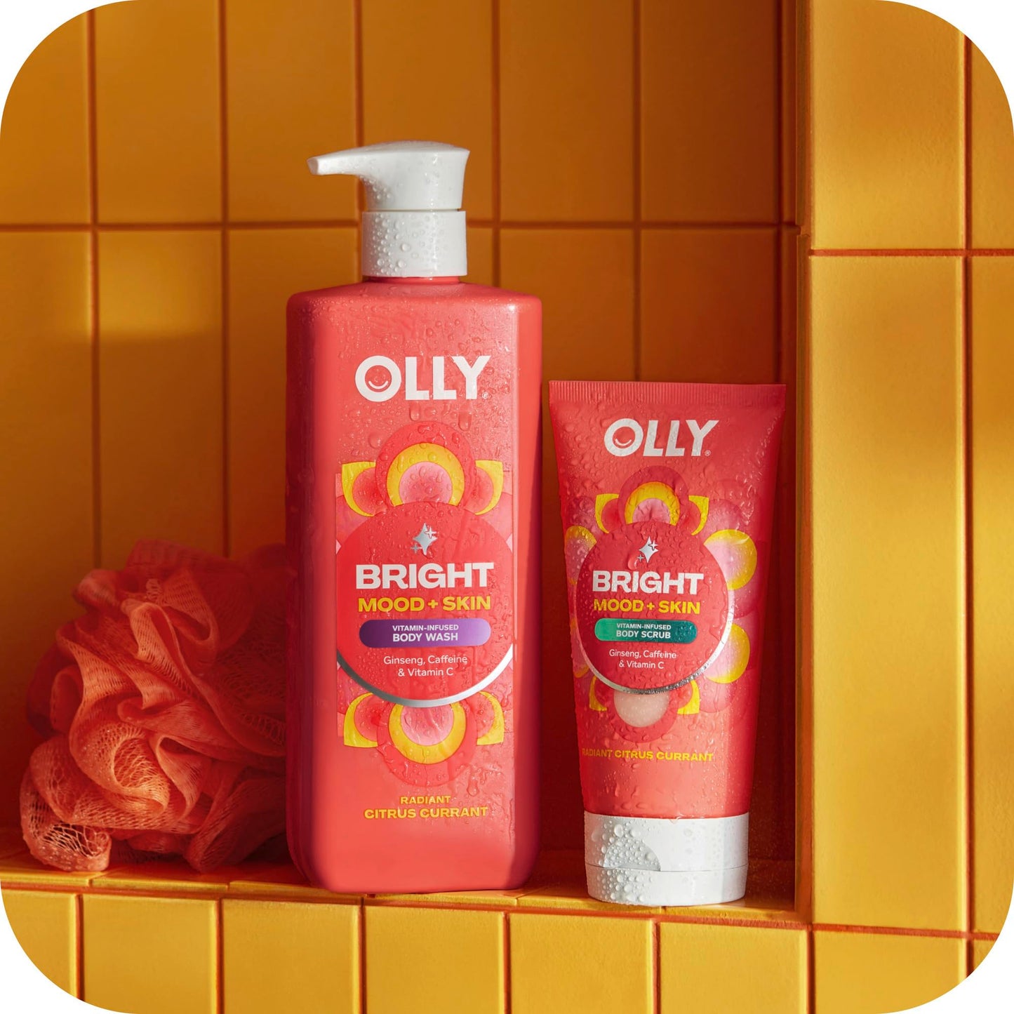 OLLY Bright Body Wash with Ginseng, Caffeine & Vitamin C- Nourishing Cleanser for Skin Barrier Repair, Deep Hydration, Citrus Currant Scent, 17 oz Beauty & Personal Care OLLY
