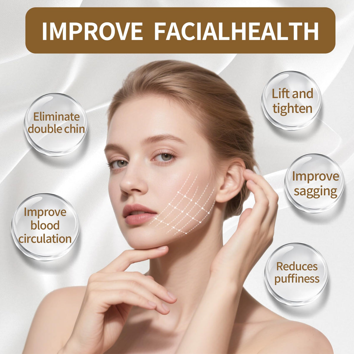 Lymphatic Contour Face Brush,Contour Face Brush for Lymphatic Drainage,Dry Lymphatic Drainage Massager,Ergonomically Designed to Fit The Skin