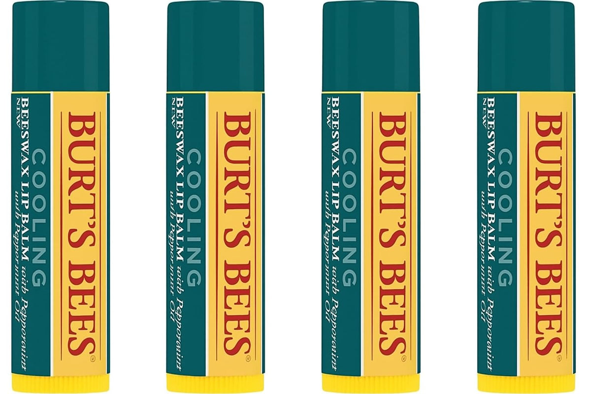 Burt's Bees Cooling Lip Balm w/Peppermint Oil 4 Pack Beauty and Personal Care Burt's Bees