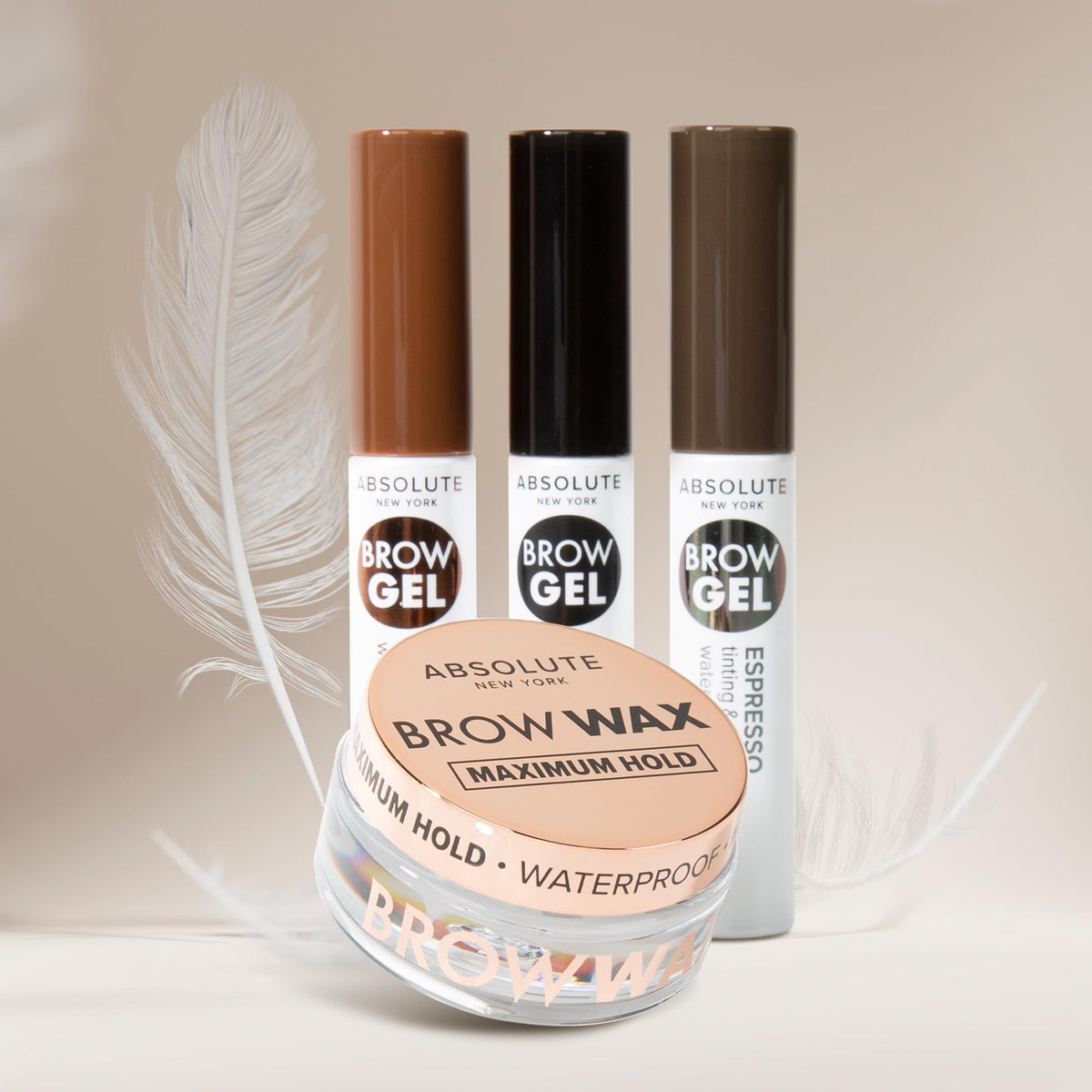 Absolute New York Brow Wax Eyebrow Gel for Tinting and Volumizing Eyebrows