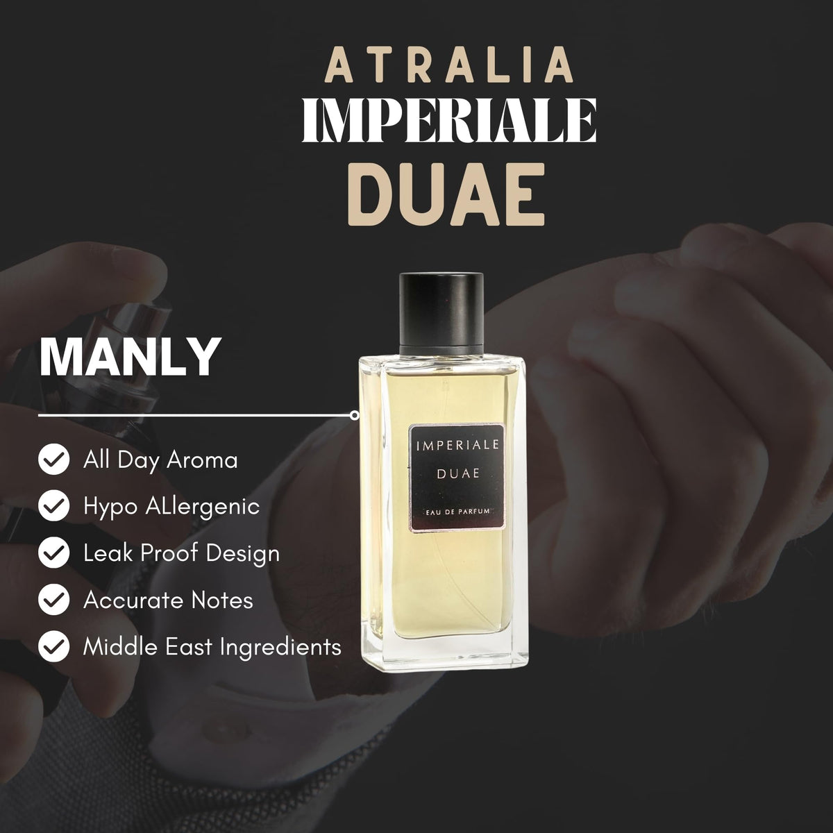 Atralia Imperial Duae - Middle Eastern Arabic Scent For Men, Original Eau De Parfum, Best 2024 Attar For Flight Travel Size, Woody To Attract Girls Beauty & Personal Care Atralia