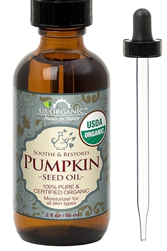 US Organic Pumpkin Seed Oil, USDA Certified Organic, Pure, Natural, Cold Pressed Virgin, Unrefined in Amber Glass Bottle w/Glass Eyedropper (Small (2 Beauty & Personal Care US Organic