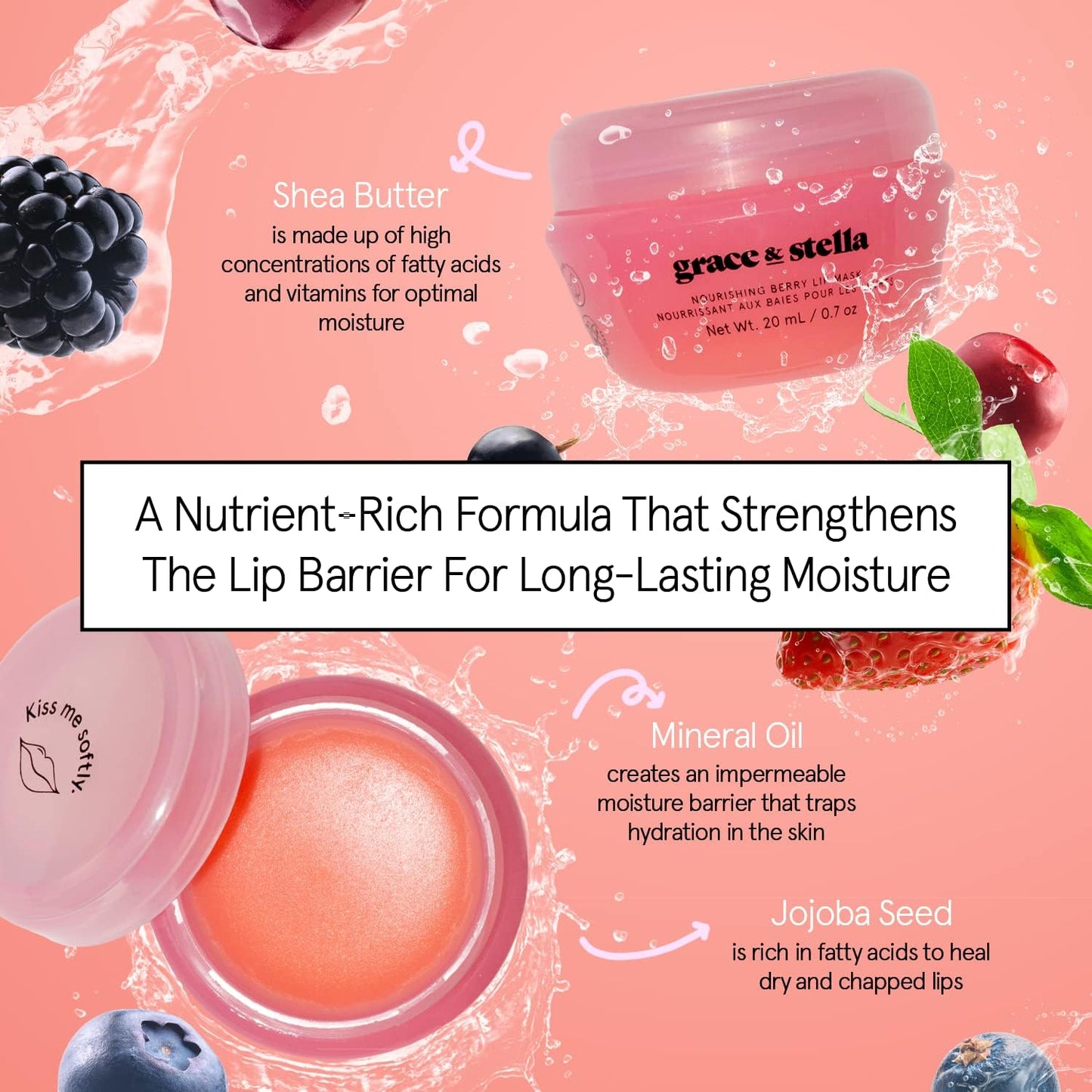 grace & stella Award Winning Lip Butter - Hydrating Lip Balm - Nourishing Lip Mask (1-pack) Travel Essentials, Travel Size Toiletries, Birthday Gifts Beauty and Personal Care grace & stella