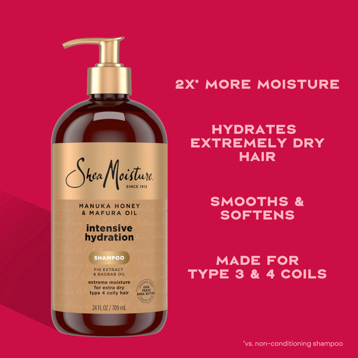 Shea Moisture Manuka Honey & Mafura Oil Shampoo Intensive Hydration 24oz