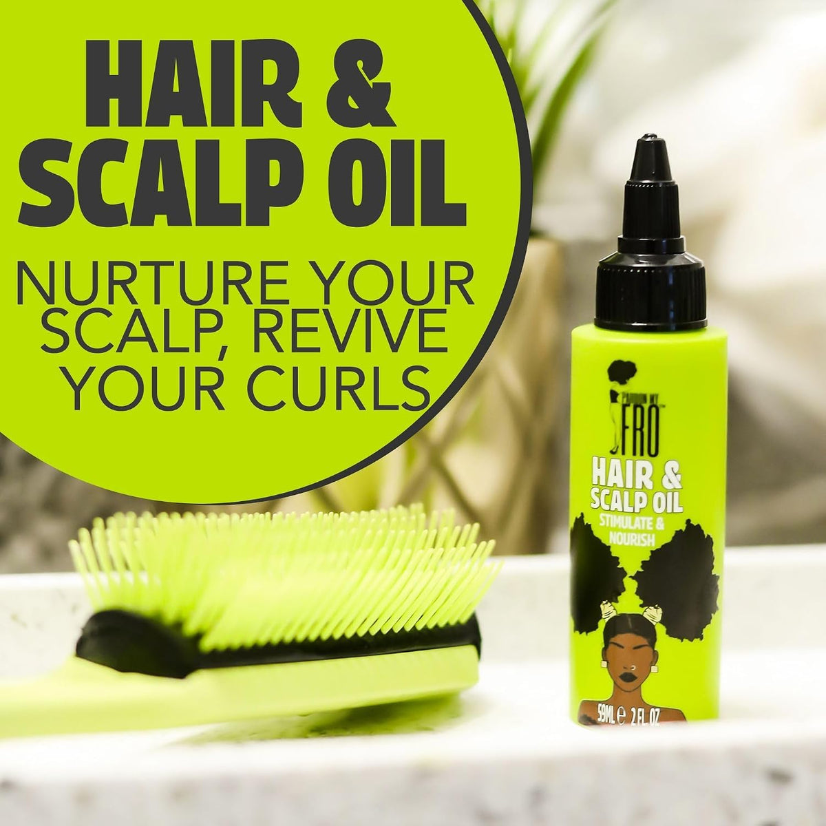 Pardon My Fro Hair & Scalp Oil For Women with Curly & Textured Hair 2 Fl Oz