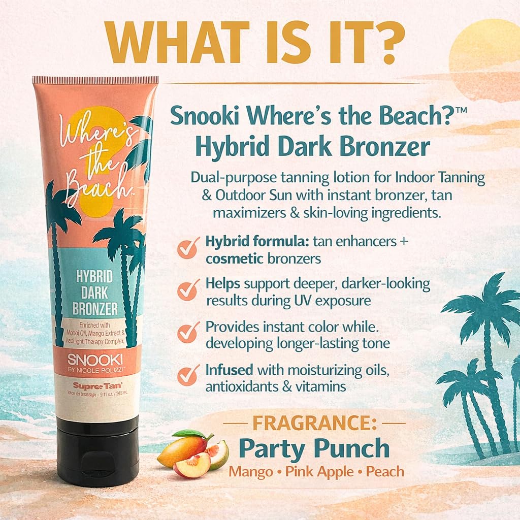 Snooki Wheres the Beach Hybrid Dark Tanning Bronzer 9oz Beauty & Personal Care Supre