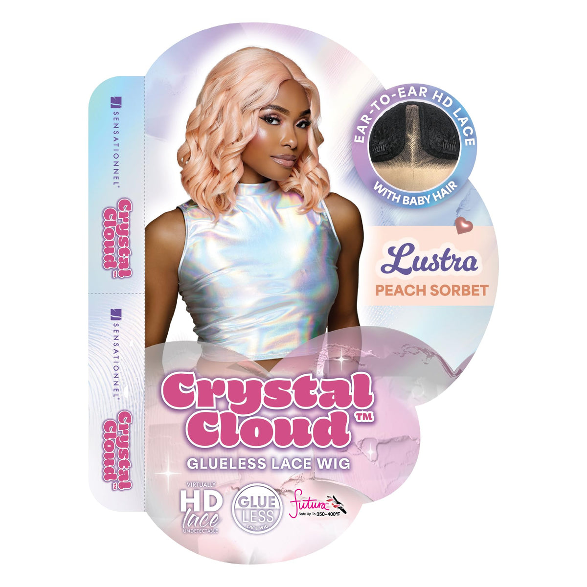 Sensationnel Shearmuse Crystal Cloud LaceWig-Lustra, PEACHSORBET