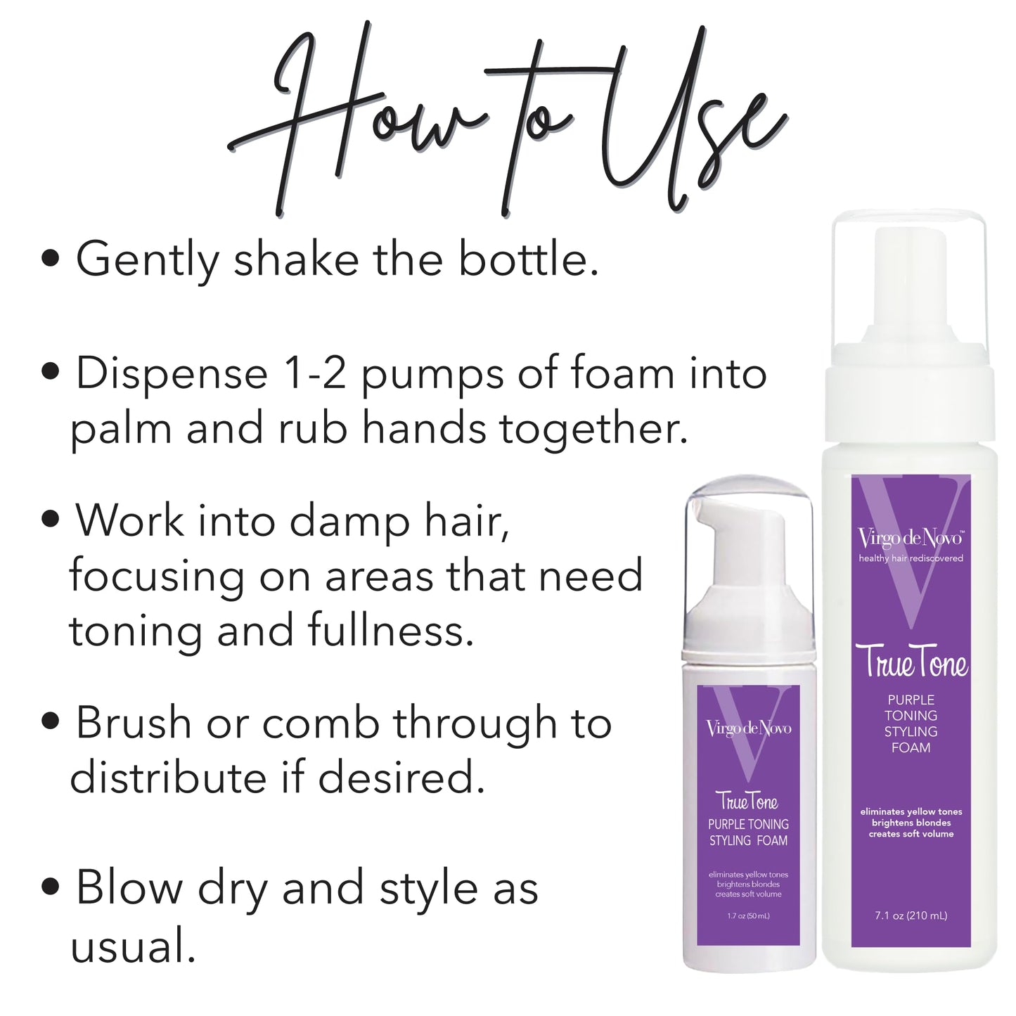 Virgo de Novo Purple Toning & Styling Foam, 7.1 oz Beauty & Personal Care Virgo de Novo Professional Haircare