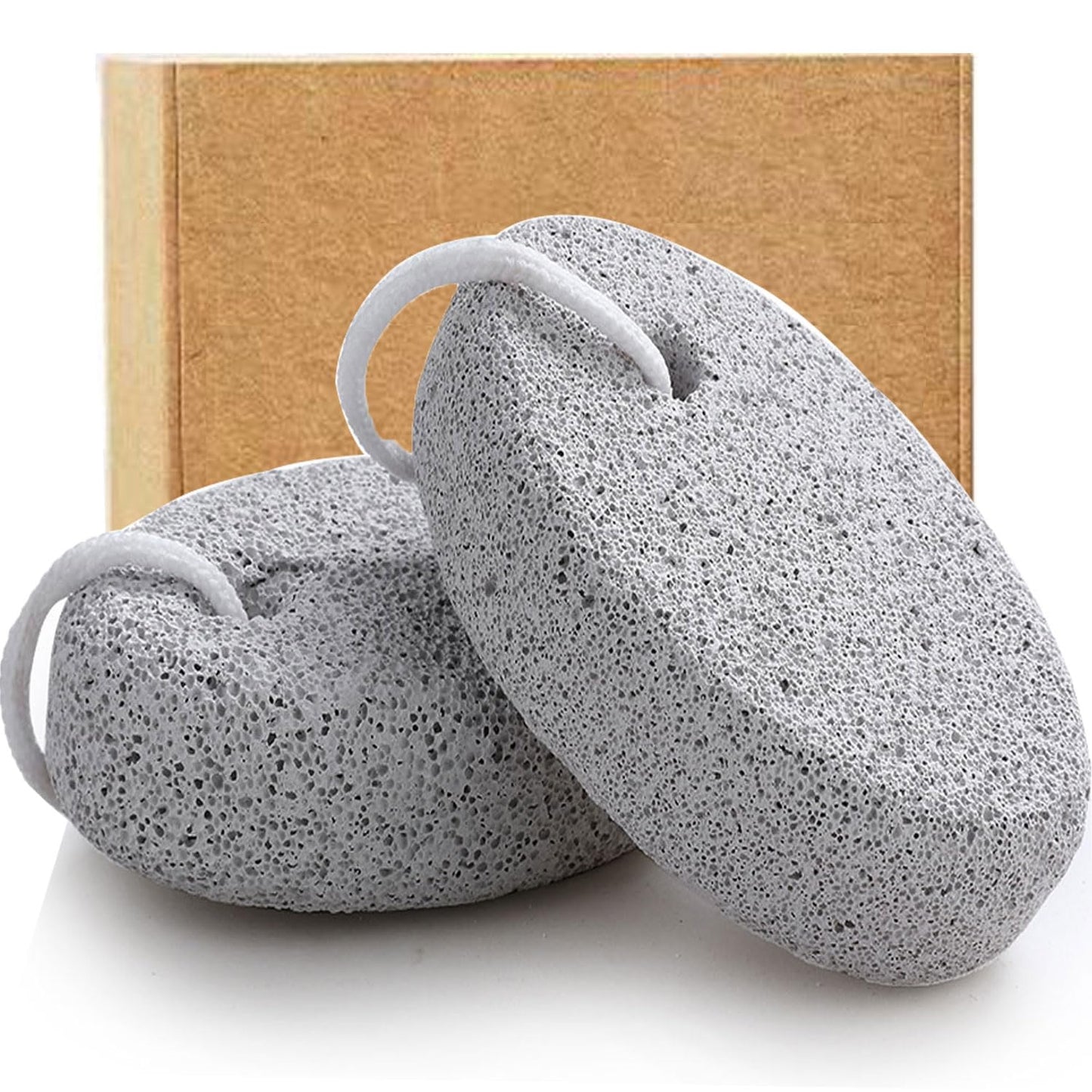 Natural Foot Pumice Stone for Feet, Borogo 2-Pack Lava Pedicure Tools Hard Skin Callus Remover for Feet and Hands - White&Red Beauty and Personal Care Borogo Default Title