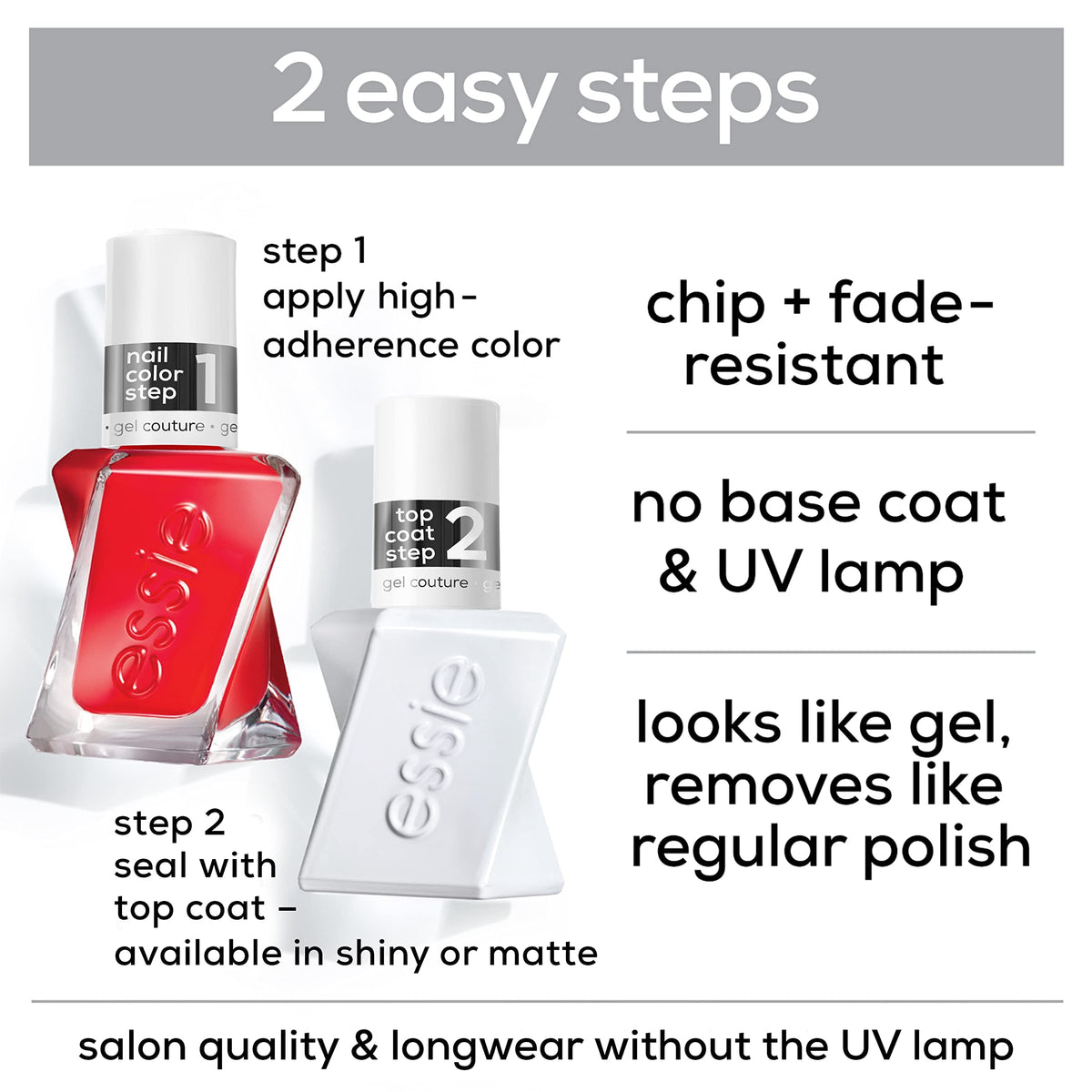 Essie Gel Couture Long-Lasting Nail Polish, 8-Free Vegan, Deep Red, Spiked With Style, 0.46 fl oz Beauty & Personal Care essie