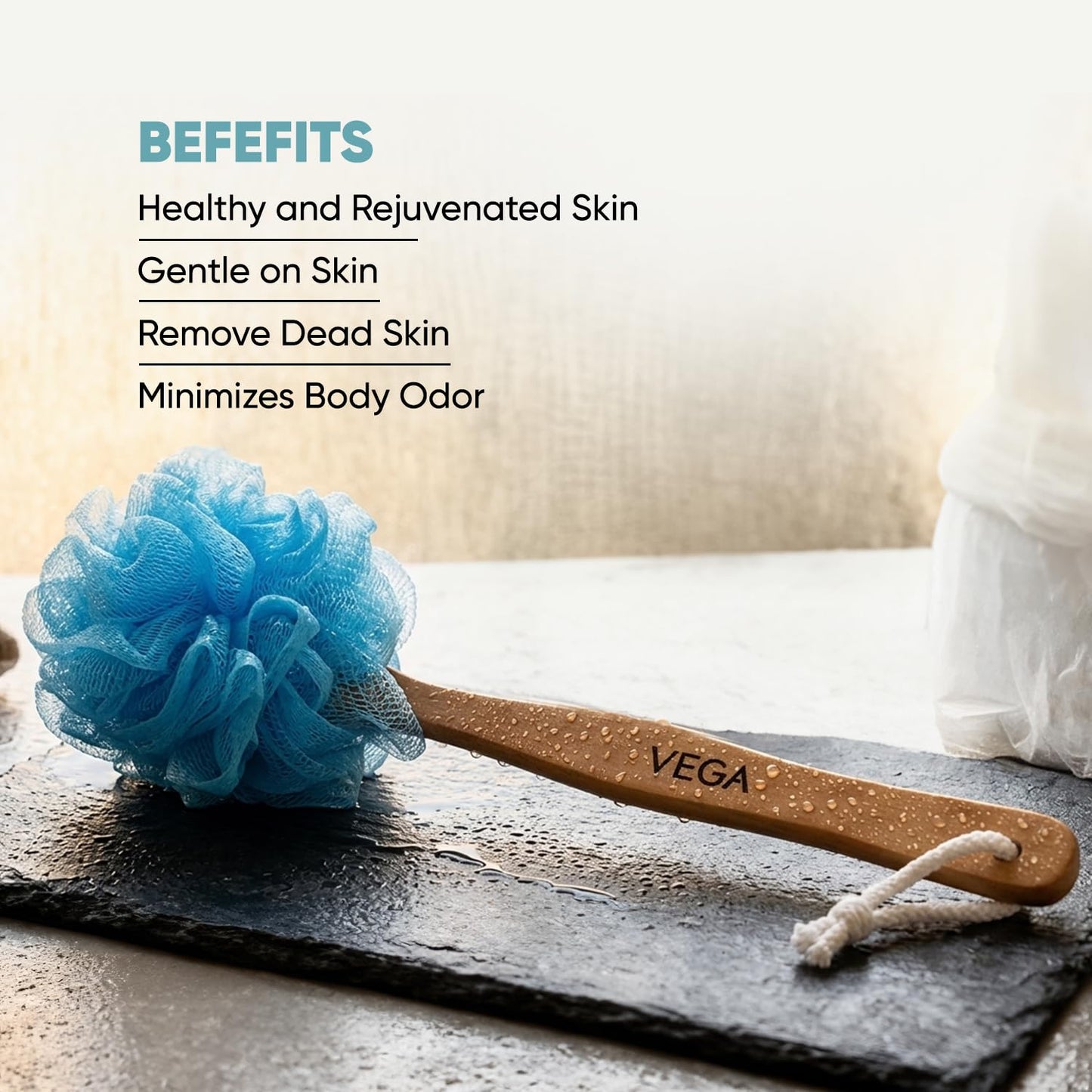 Vega Wooden Handle Bath Brush Beauty and Personal Care VEGA