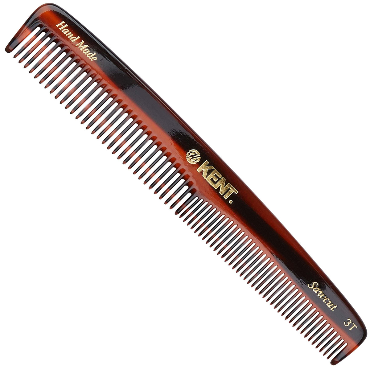 Kent 3T 6.5 Inch Double Tooth Dressing Comb, Fine and Wide Tooth Grooming Comb for Hair, Beard, Mustache and Styling for Men, Women, Kids, Made in