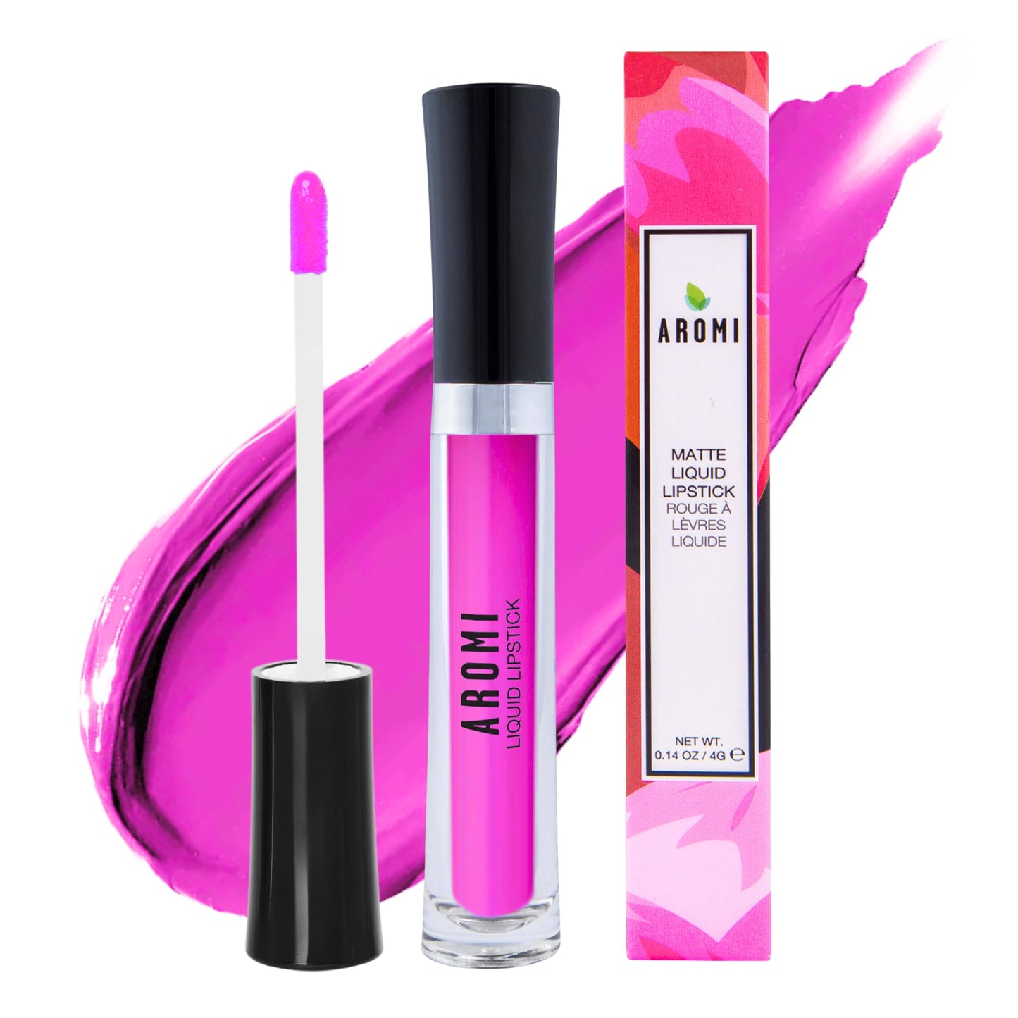 Aromi Bright Pink Matte Liquid Lipstick | Long-Lasting, Magenta Fuchsia Lip Color for Women, Blue Undertones, Vegan, Waterproof (Pink Peonies) Beauty & Personal Care Aromi