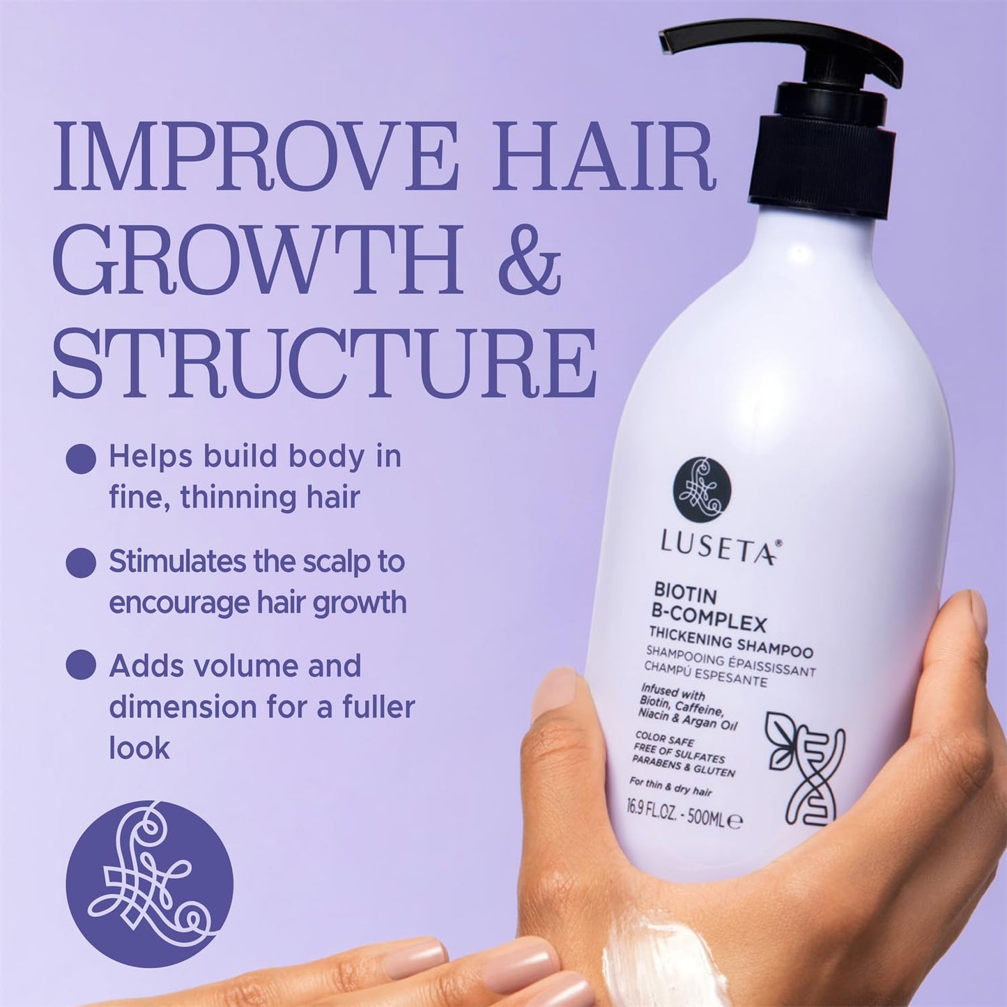 Luseta Biotin B-Complex Thickening Shampoo for Hair Growth and Strengthener - Hair Loss Treatment for Thinning Hair With Biotin Caffein and Argan Oil Beauty & Personal Care LUSETA