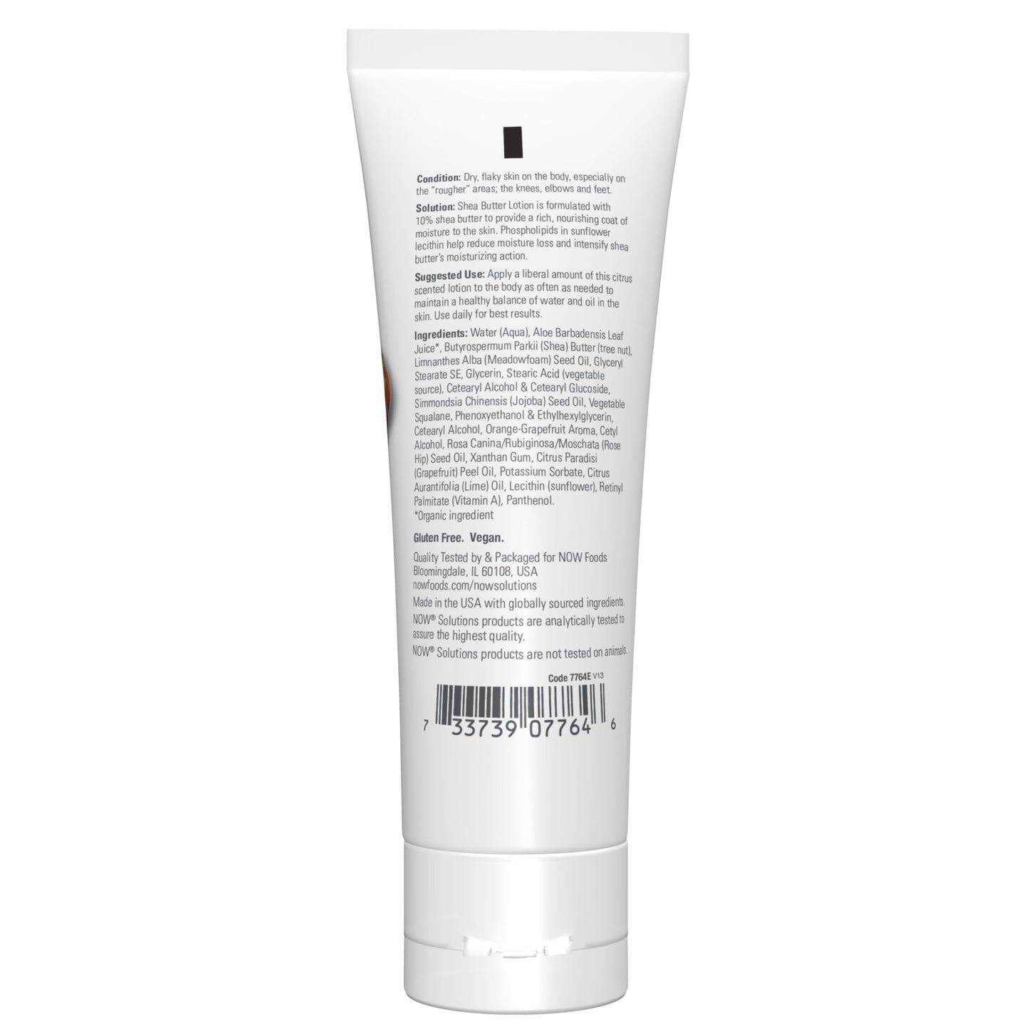 NOW Solutions, Shea Butter Lotion, Intense Moisture for Extremely Dry Rough Skin, 4-Ounce Beauty & Personal Care NOW Foods
