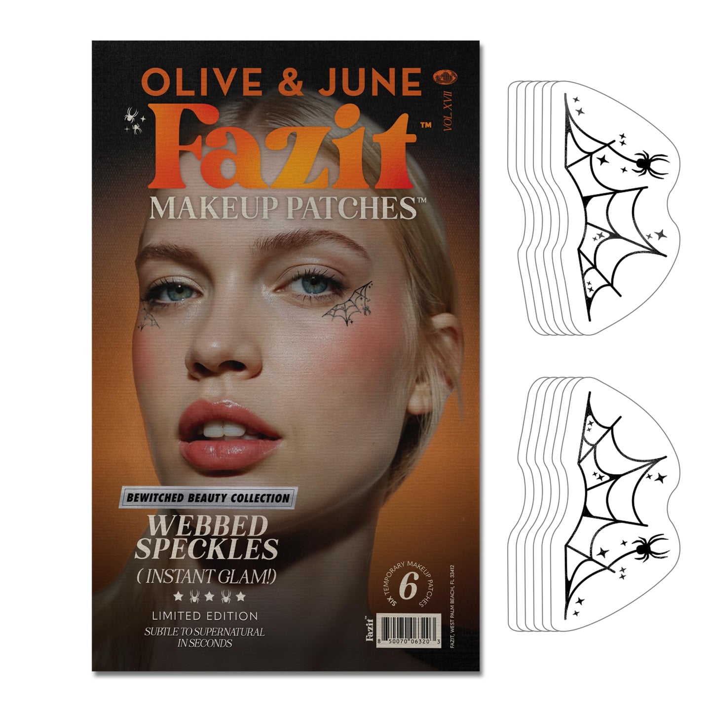 Fazit Makeup Patches - Halloween Webbed Speckles - Glow Up Make-Up Patches - Cute Glitter Makeup Accessories for Women - Cosmetic Glitter for Face Beauty & Personal Care Fazit