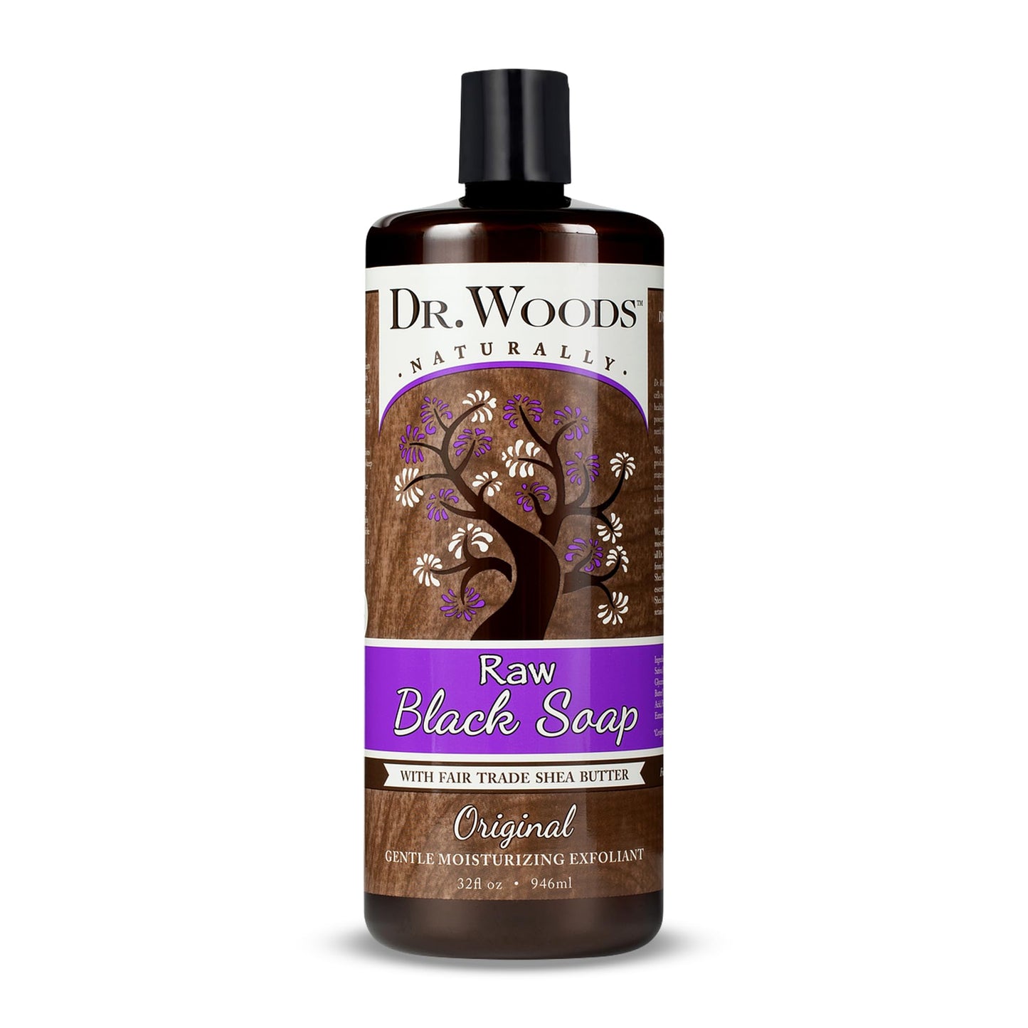 Dr. Woods Raw Liquid Black Soap -Made with Organic Shea Butter, Body Wash for Men and Women, Gentle Exfoliant, Natural Cleanser for Face, Hands Beauty & Personal Care Dr. Woods
