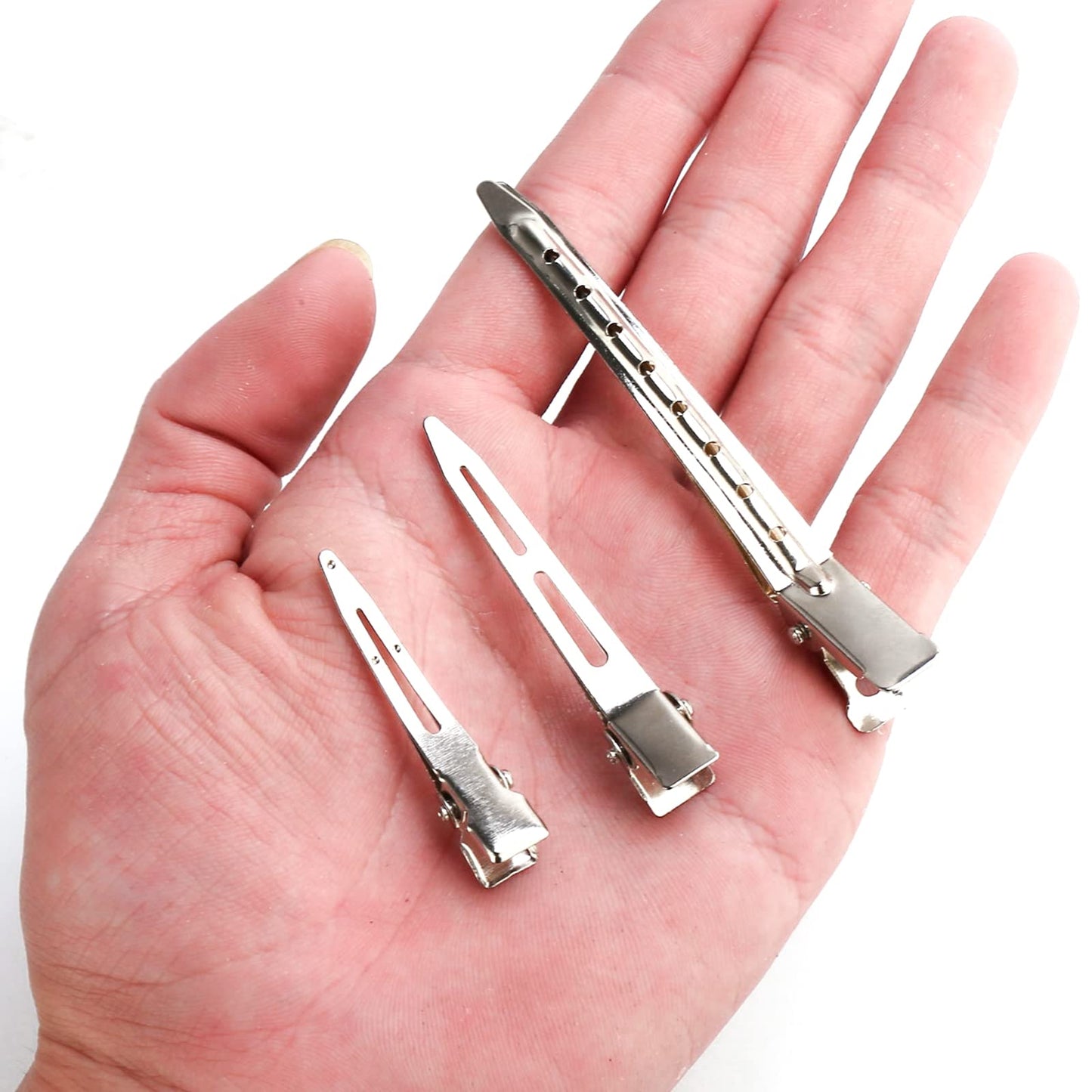 65Pcs Duck Billed Hair Clips for Styling Sectioning, Metal Silver Alligator Hair Clips for Women, 3 Sizes Long Hair Clip for Roller, Pin Curl Loc Beauty & Personal Care PHSZZ