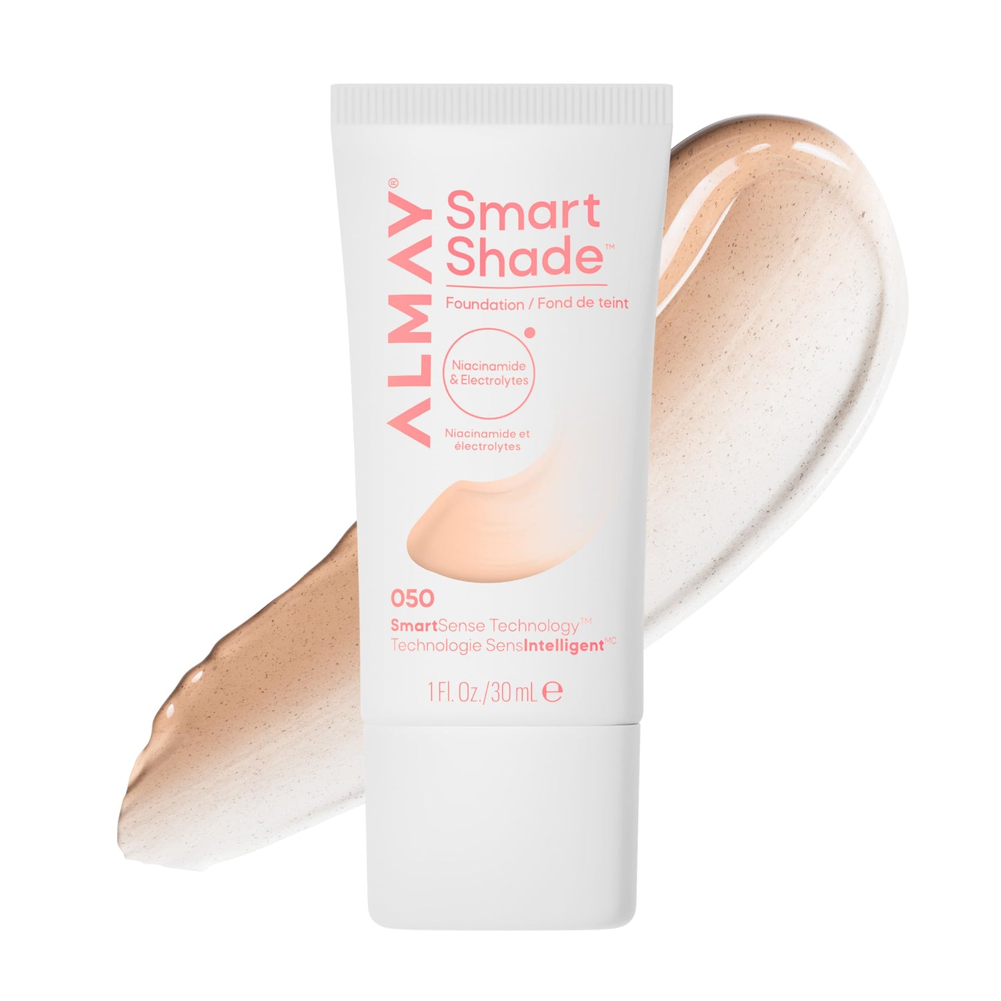 Almay Smart Shade™ Foundation, Oil-Free, Non-Comedogenic, Hypoallergenic, Vegan Face Makeup, 050 Fair, 1 fl oz Beauty & Personal Care Almay