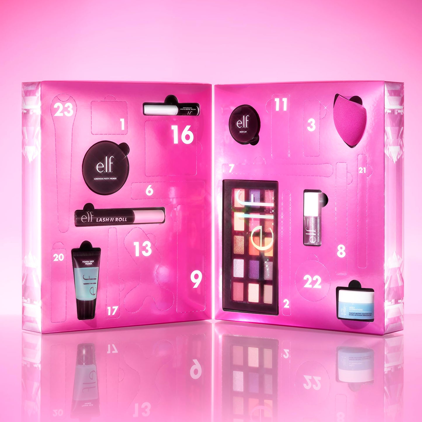 e.l.f. Sleigh the Holidays 24-Day Advent Calendar 2025, Skincare Essentials & Festive Makeup In Limited-Edition Shades, Vegan Beauty & Personal Care e.l.f.