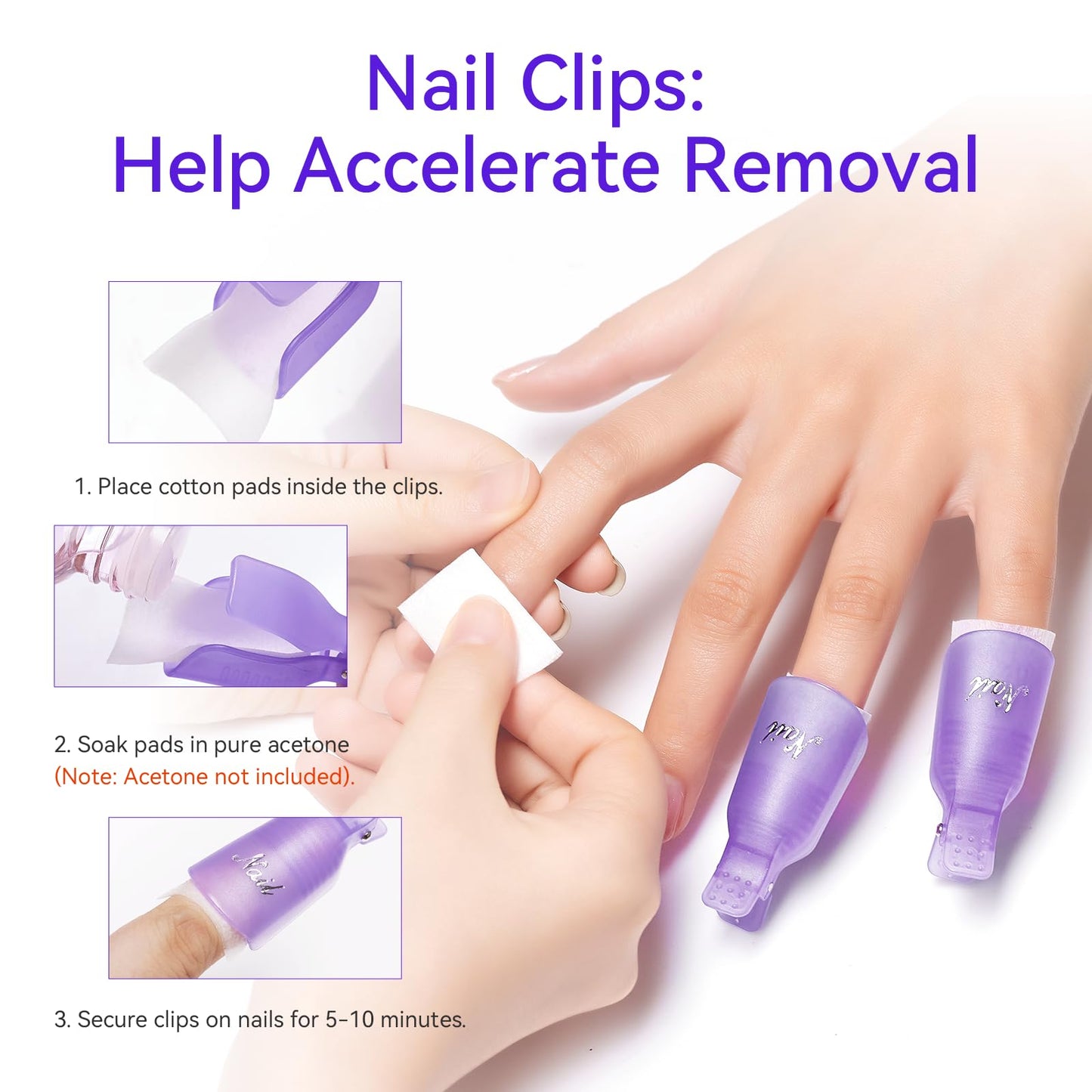 Makartt Nail Polish Remover Clips Kit, 20PCS Reusable Nail Soak Off Clips for Fingers and Toes, Professional Nail Gel Remover Tools with Double-Ended Beauty & Personal Care Makartt