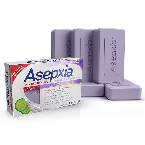 Asepxia Acne Treatment Softening Bar Soap | 2% Salicylic Acid Cleanser, Wash away Oil & Impurities, Soothes with Cucumber Extract, Daily Use Beauty & Personal Care Asepxia