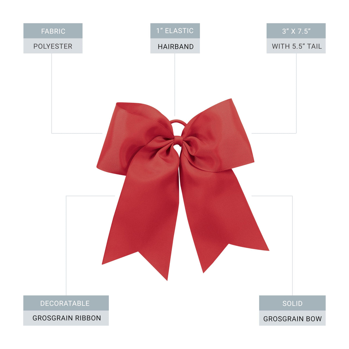 Augusta Sportswear Cheer Hair Bow Red OS