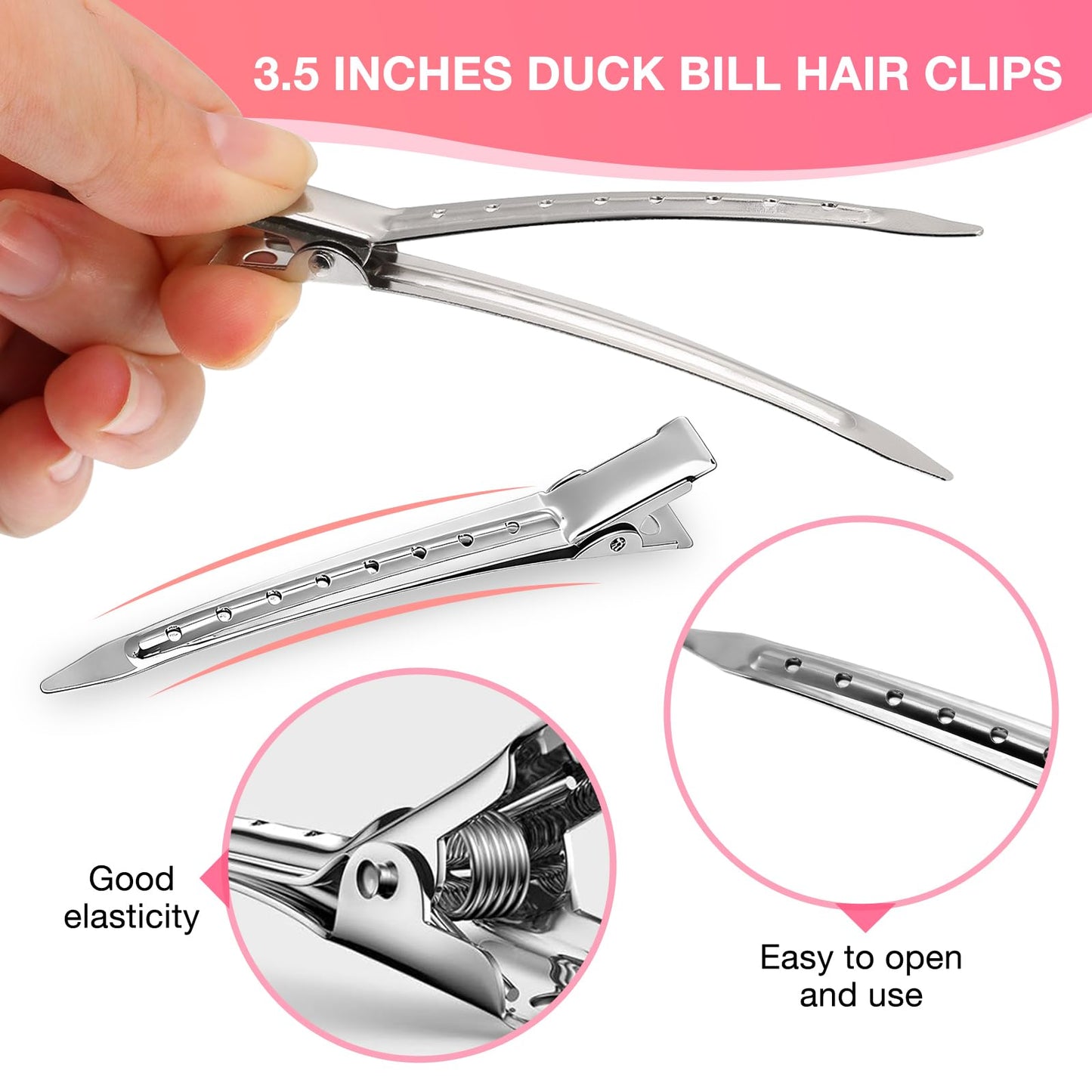 40 Pcs Hair Clips Women Styling, Alligator Metal Hair Clips, Hair Pin Curl Rollers Clips, 34 Pcs 3.5"Duckbill Sectioning Hair Clips and 6 Pcs 2.3"No Beauty and Personal Care JZko