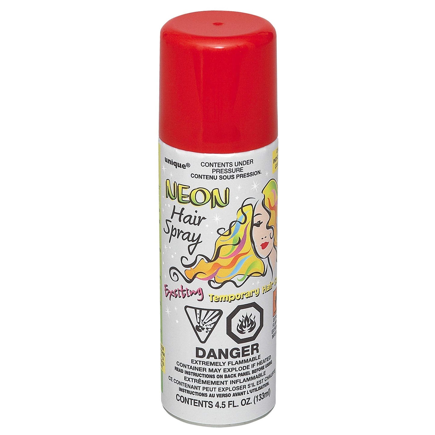 Red Neon Hair Spray - 4.5 fl oz (1 Pc) - Perfect for Your Bold Standout Look & Special Events Beauty & Personal Care Unique