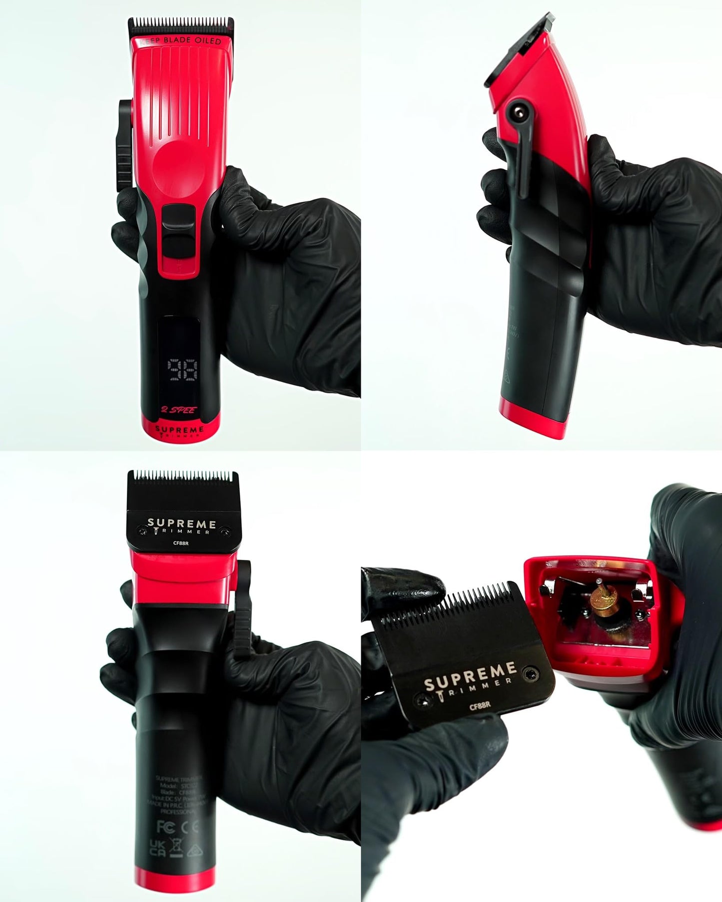 Supreme Trimmer 2Spee STC922 - Professional Cordless Hair Clipper with Removable Blade - 210 Min Runtime, 2-Speed Motor, Digital Display, Smooth Lever Beauty and Personal Care Supreme Trimmer
