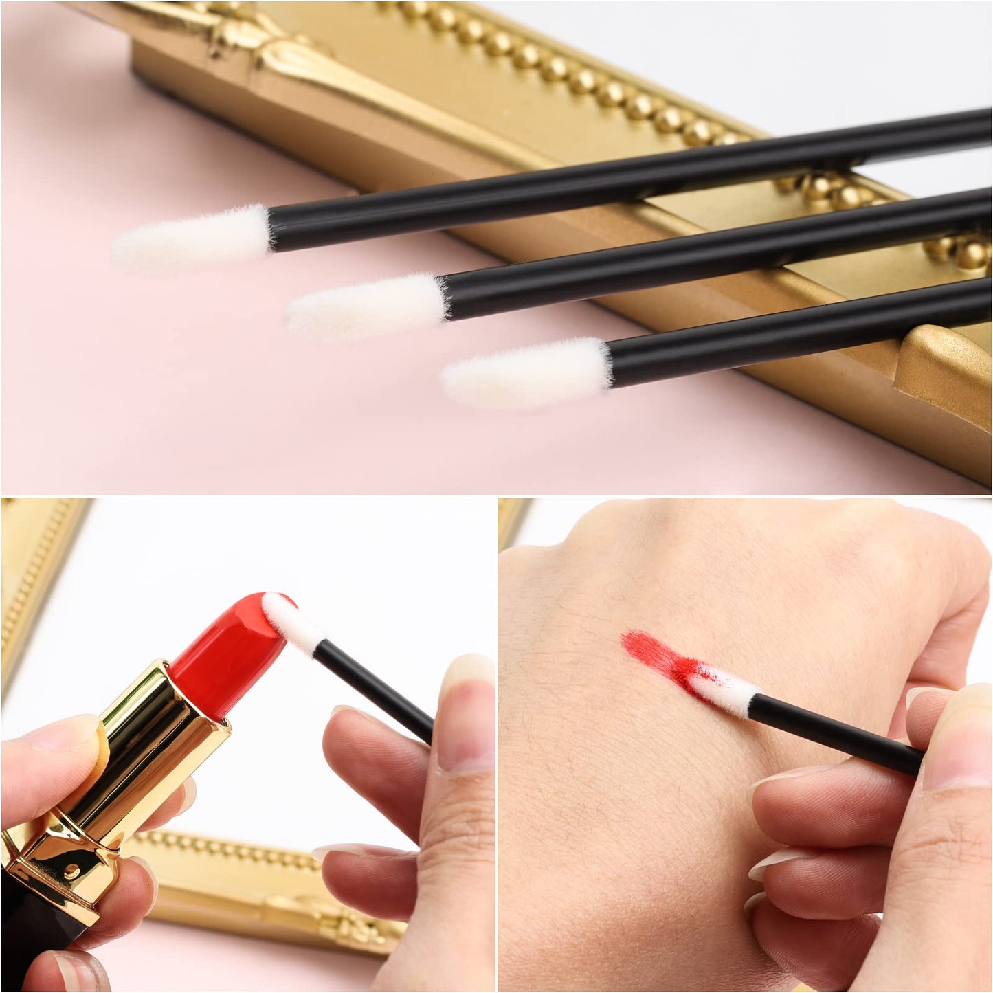 200 Pieces Disposable Lip Wands, Lip Brushes, Lipstick & Gloss Applicators Lint Free Makeup Applicator Brush Beauty Tool Beauty & Personal Care BTYMS
