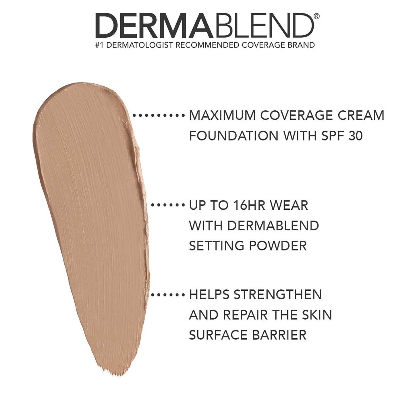 Dermablend Cover Creme High Coverage Foundation with SPF 30, 40N Golden Beige, 1 Oz. Beauty & Personal Care Dermablend