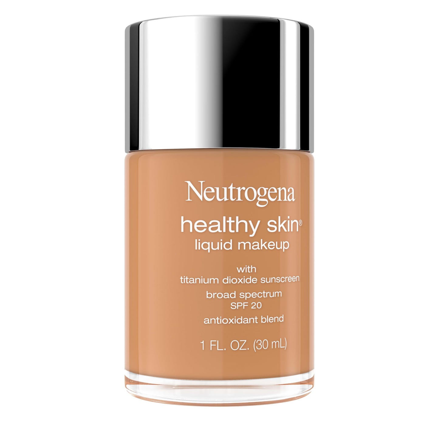 Neutrogena Healthy Skin Liquid Foundation Makeup Broad Spectrum SPF 20 Sunscreen, Medium Coverage, Vit B5, Antioxidants, All Day Wear, Golden Tan Beauty & Personal Care Neutrogena