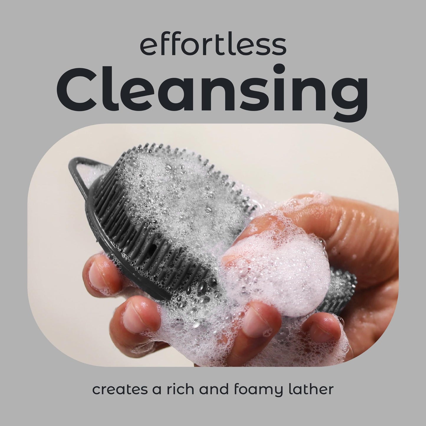 MainBasics Silicone Body Scrubber Dual-Sided Shower Loofah and Scalp Scrubber (Black, Scalp) Beauty & Personal Care MainBasics