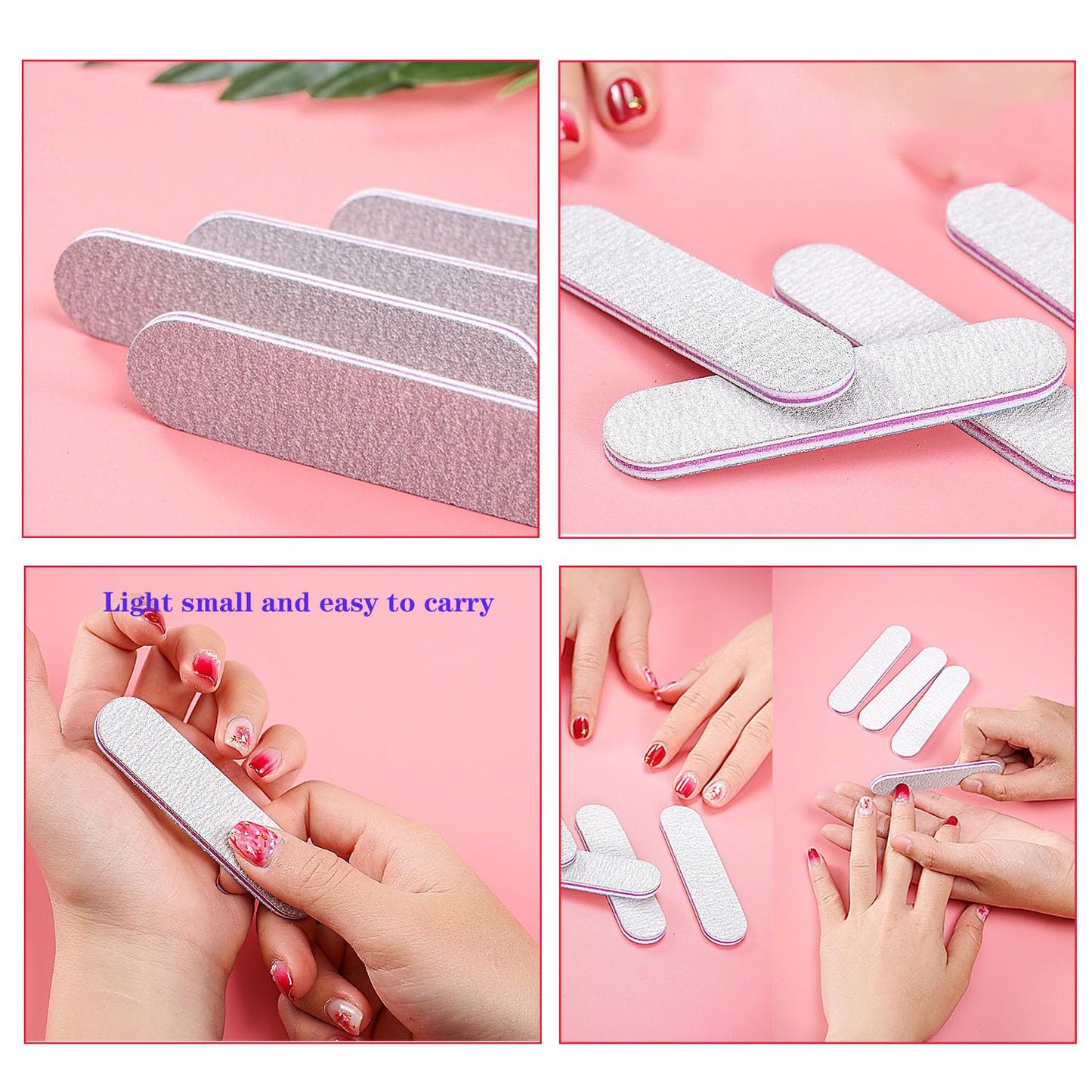 50 Packs 100/180 Grits Mini Nail Files and Buffers Double Sided Emery Boards Manicure Tool for Acrylic Nails, Nail Care Beauty & Personal Care Ourart
