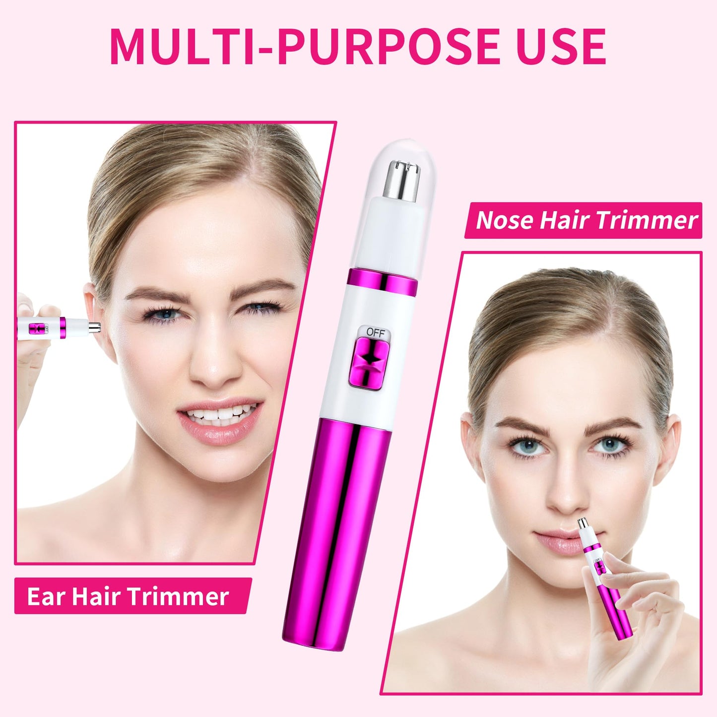 NUMIFUN Ear and Nose Hair Trimmer for Women Nose Hair Clipper Professional Painless Noses Trimmer Ladies Eyebrow and Facial Hair Trimmer, Waterproof Beauty and Personal Care NUMIFUN