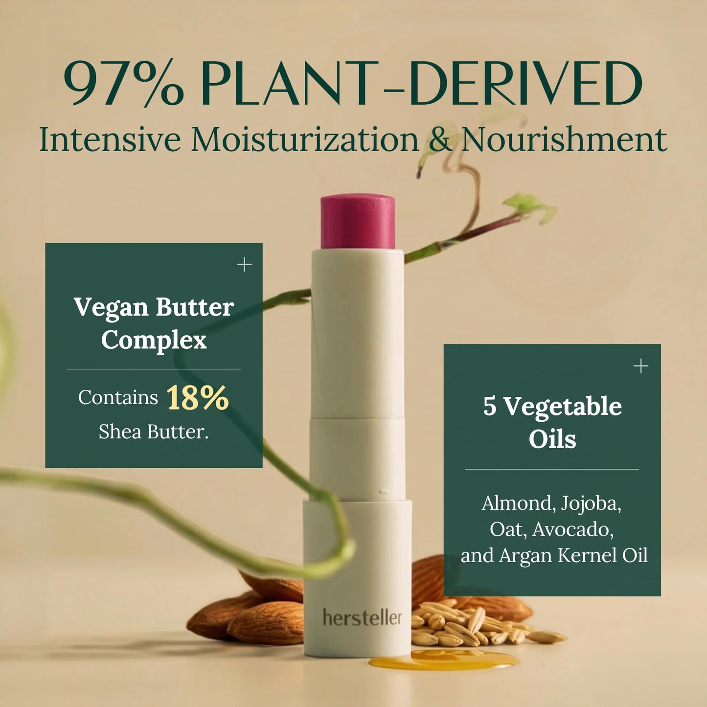 hersteller Nearby Recharging Lip Balm Vegan Butter Complex Intensive Moisturizing Treatment for Dry Lips and Cheek Natural Healthy (Fuchsia) Beauty and Personal Care Hersteller
