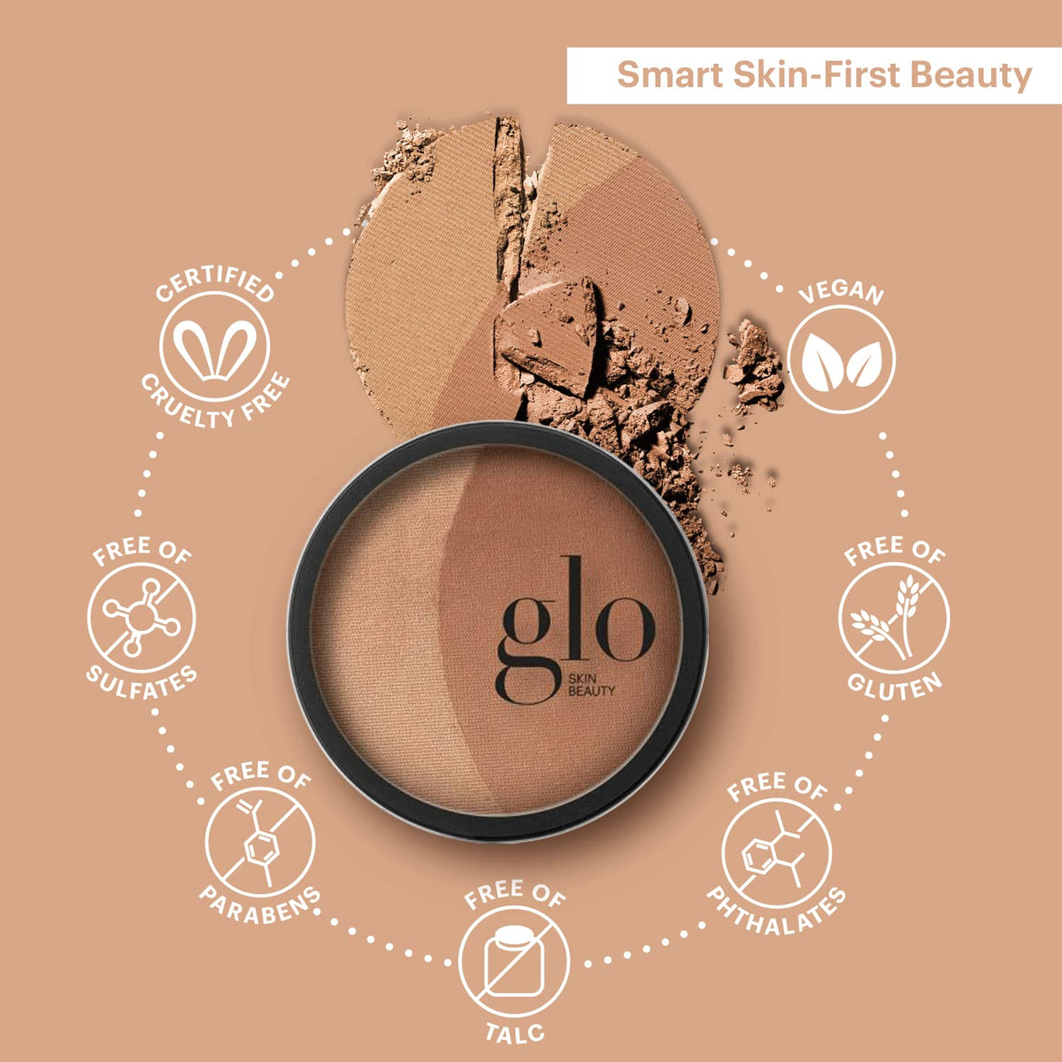 Glo Skin Beauty Bronze Mineral Pressed Powder Bronzer for Face, 0.31 oz