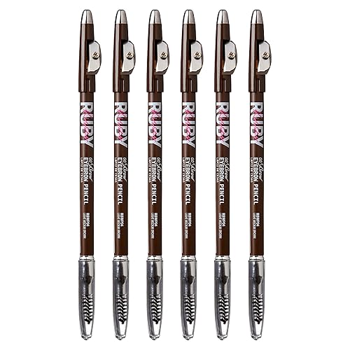 Kiss Go Brow Eyebrow Wooden Pencil Light Medium Brown(6 Pieces) Beauty & Personal Care Ruby Kisses